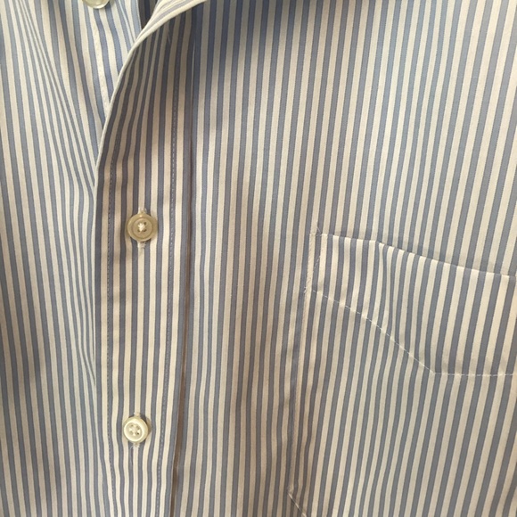 GEORGE: Mens baby blue white pinstripe longsleeve button down size 34/35,17 neck - Picture 4 of 6